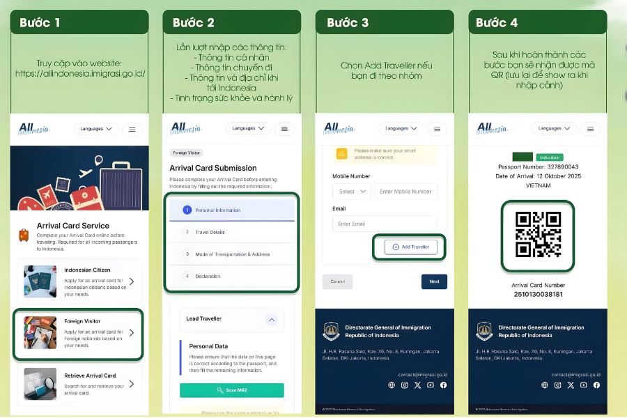 Thủ tục nhập cảnh Indonesia cho người Việt