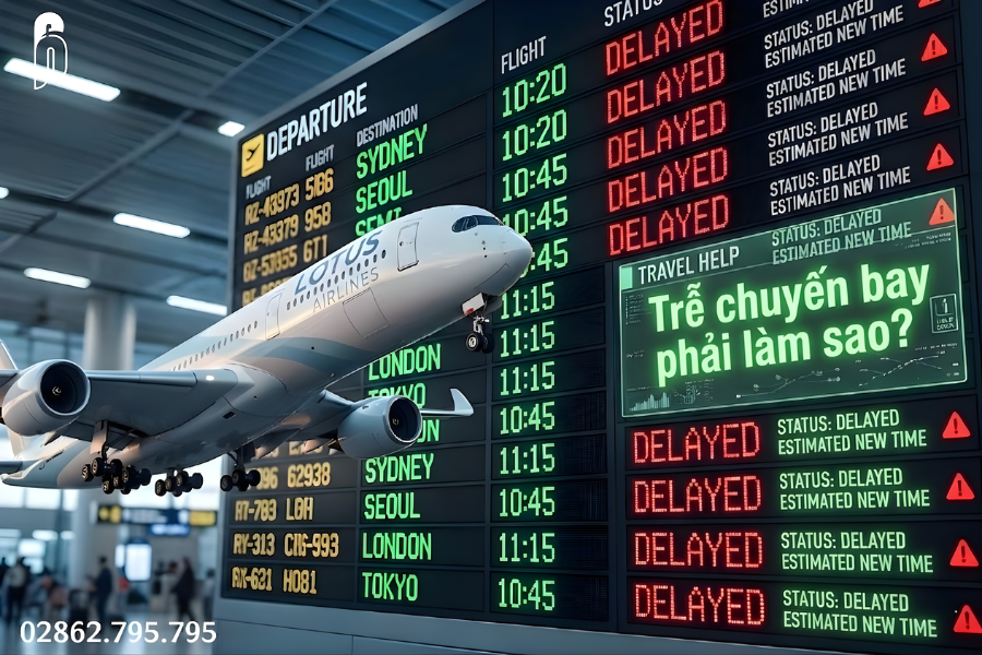 Trễ chuyến bay phải làm sao?
